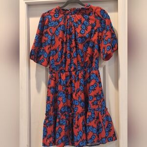 Sugarlips Red Blue Floral Womens Ruffle Dress Ole Miss Louisiana Tech Party Mini